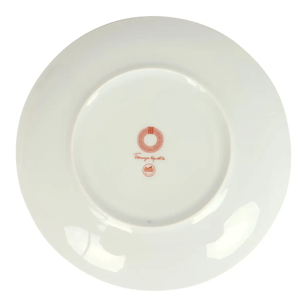 HERMÈS Hermes "Tressages Equestres" Orange, White and Blue Porcelain Dessert Plate Set of 2 | Thumbnail 5 HERMÈS Hermes "Tressages Equestres" Orange, White and Blue Porcelain Dessert Plate Set of 2 | Thumbnail 5