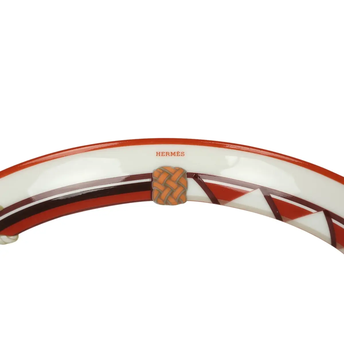 HERMÈS Hermes Medium "Tressages Equestres" Orange, White and Blue Porcelain Hollow Plate Set of 2 | Thumbnail 4 HERMÈS Hermes Medium "Tressages Equestres" Orange, White and Blue Porcelain Hollow Plate Set of 2 | Thumbnail 4