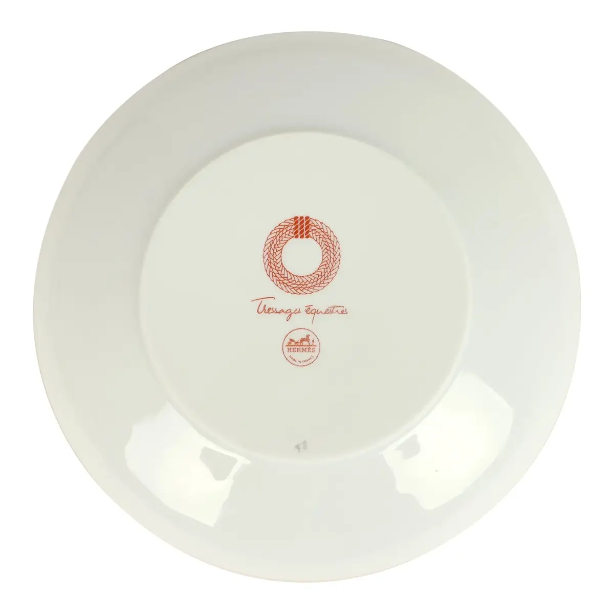 HERMÈS Hermes Medium "Tressages Equestres" Orange, White and Blue Porcelain Hollow Plate Set of 2 | Thumbnail 5 HERMÈS Hermes Medium "Tressages Equestres" Orange, White and Blue Porcelain Hollow Plate Set of 2 | Thumbnail 5