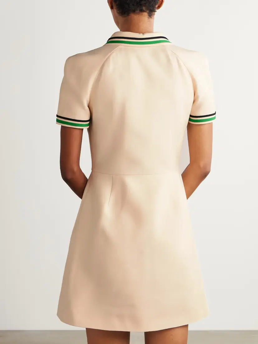 Valentino Garavani Printed Striped Wool And Silk-blend Mini Shirt Dress | Thumbnail 3