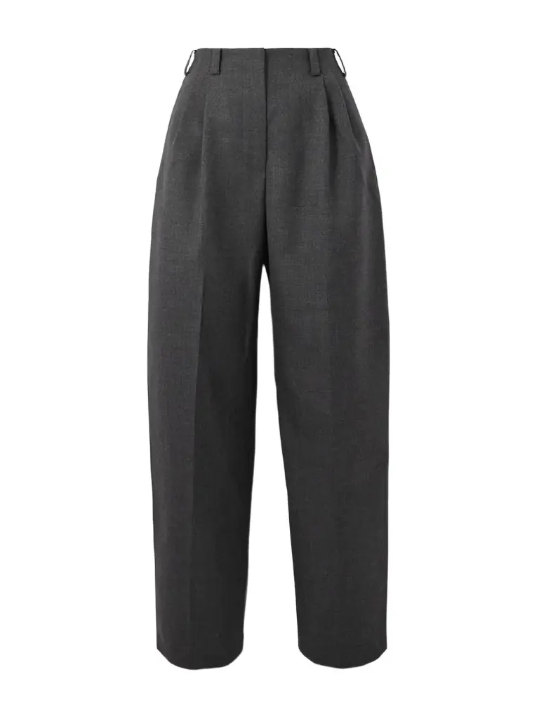 Pleated Wool Tapered Pants