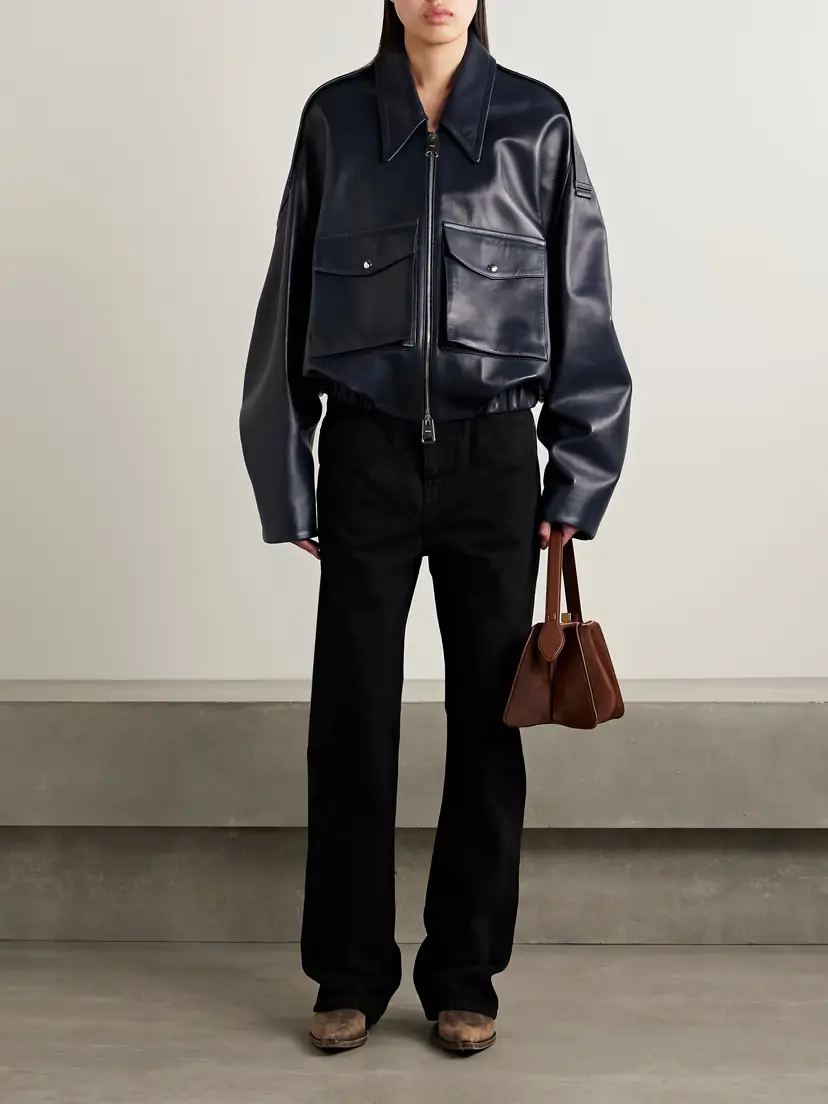 Khaite Owey Oversized Leather Bomber Jacket | Thumbnail 2 Khaite Owey Oversized Leather Bomber Jacket | Thumbnail 2