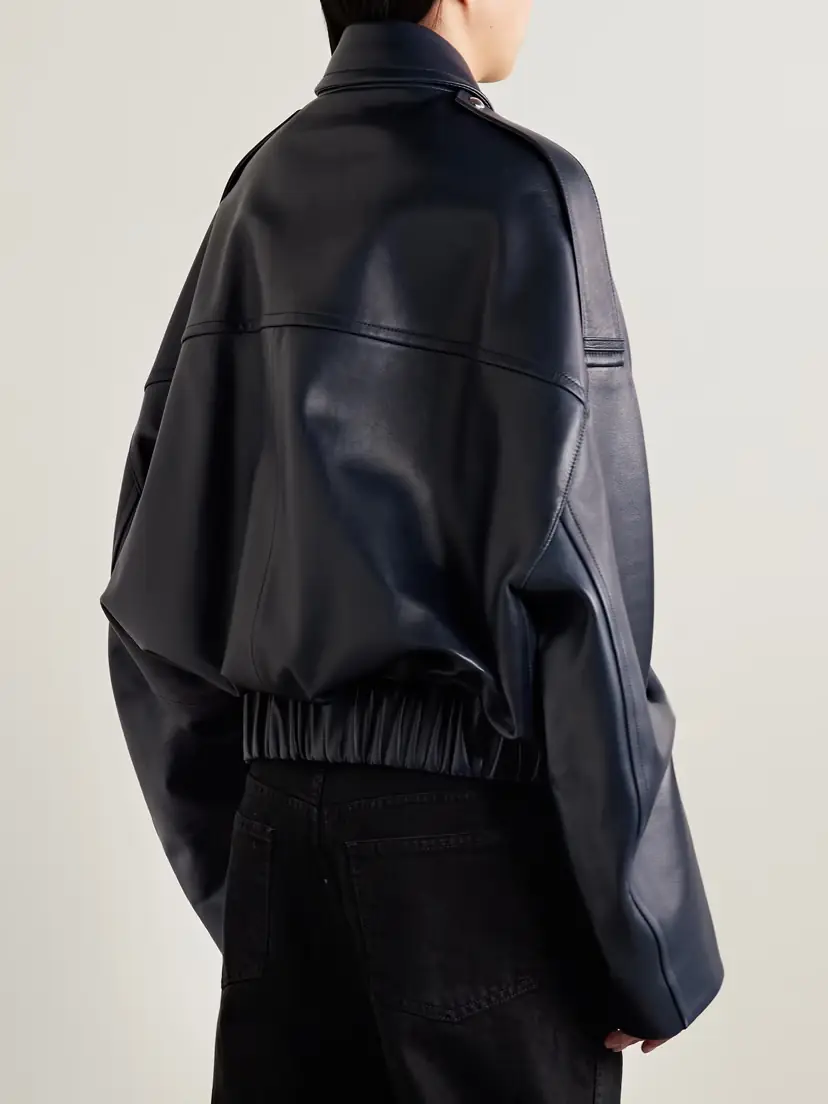 Khaite Owey Oversized Leather Bomber Jacket | Thumbnail 3 Khaite Owey Oversized Leather Bomber Jacket | Thumbnail 3