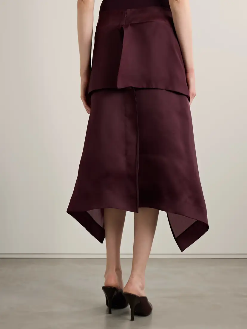 Khaite Nina Asymmetric Draped Silk-organza Midi Skirt | Thumbnail 3 Khaite Nina Asymmetric Draped Silk-organza Midi Skirt | Thumbnail 3