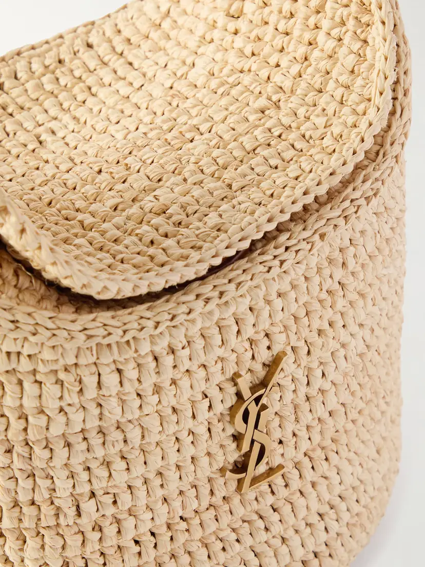 Saint Laurent Gaby Leather-trimmed Raffia Bucket Bag | Thumbnail 4 Saint Laurent Gaby Leather-trimmed Raffia Bucket Bag | Thumbnail 4