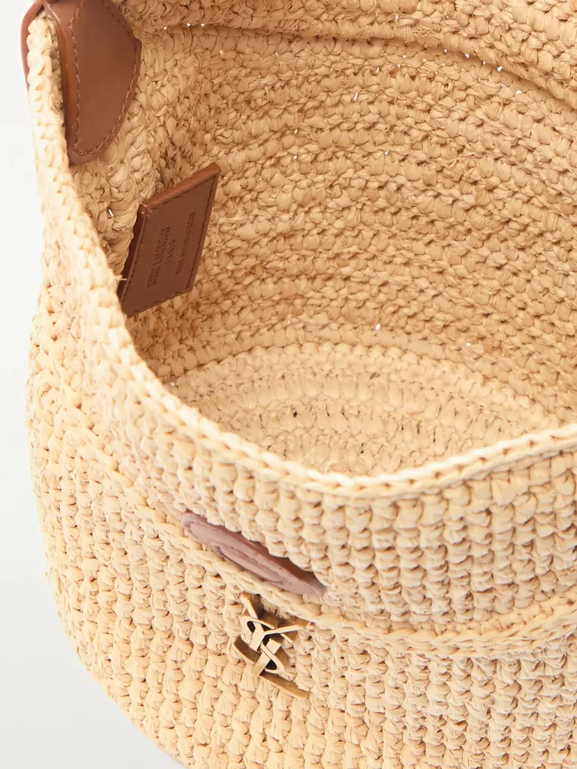 Saint Laurent Gaby Leather-trimmed Raffia Bucket Bag | Thumbnail 5 Saint Laurent Gaby Leather-trimmed Raffia Bucket Bag | Thumbnail 5