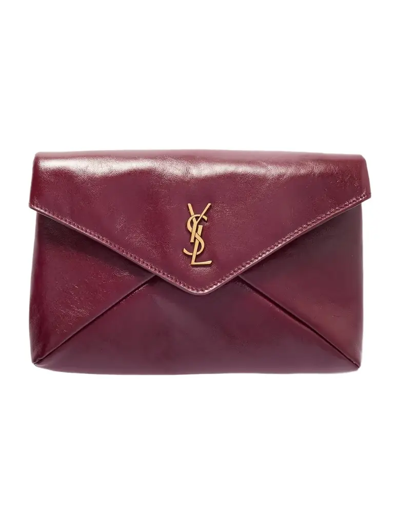 Saint Laurent Cassandre Large Glossed-leather Clutch | Image 1 Saint Laurent Cassandre Large Glossed-leather Clutch | Image 1