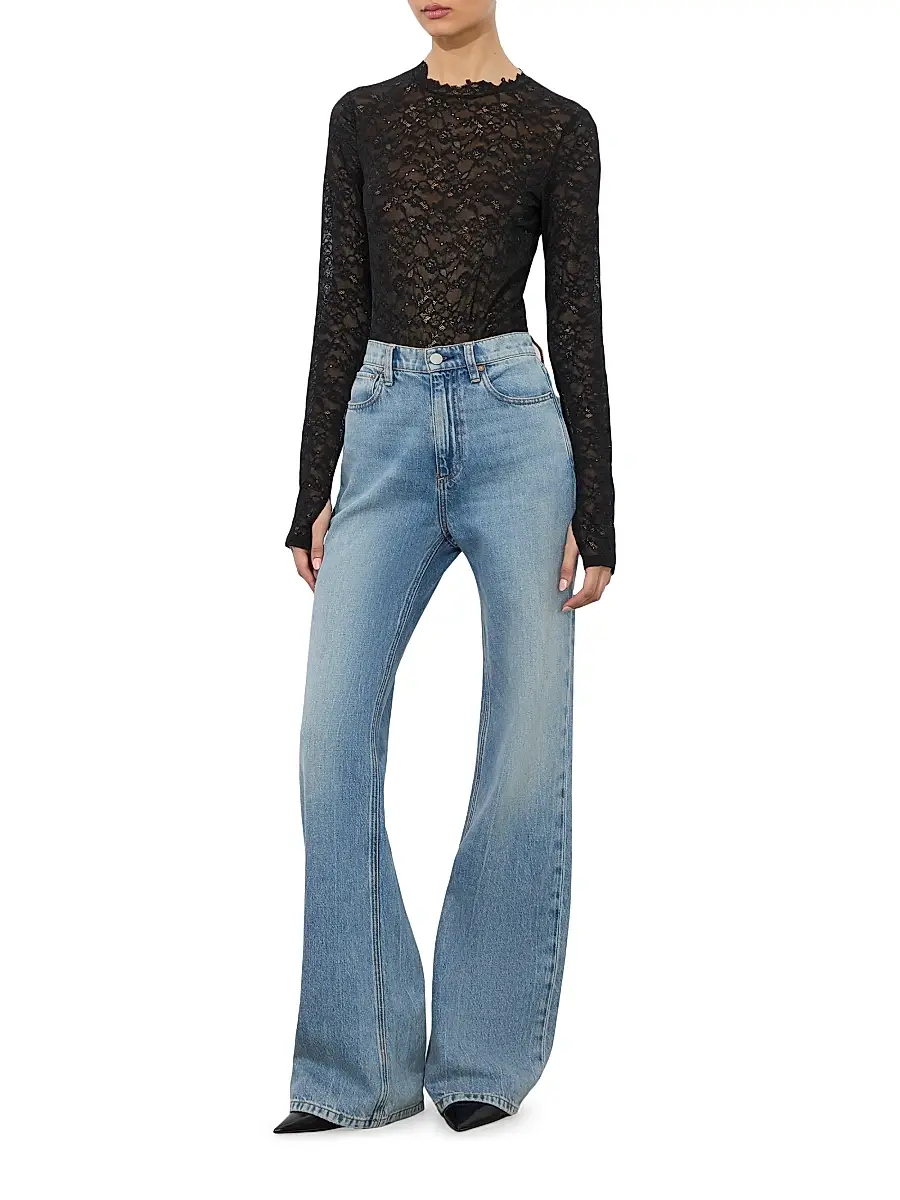 Alice + Olivia Women's Taeyn Lace Crewneck Bodysuit | Thumbnail 2 Alice + Olivia Women's Taeyn Lace Crewneck Bodysuit | Thumbnail 2