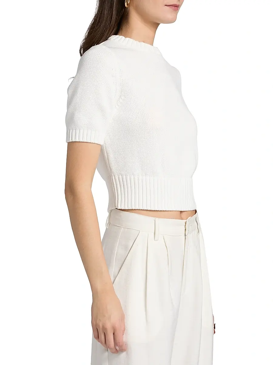 Toccin Women's Elsie Short-Sleeve Cotton Sweater | Thumbnail 4 Toccin Women's Elsie Short-Sleeve Cotton Sweater | Thumbnail 4
