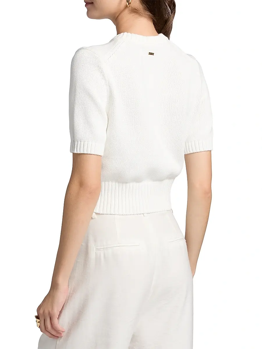 Toccin Women's Elsie Short-Sleeve Cotton Sweater | Thumbnail 5 Toccin Women's Elsie Short-Sleeve Cotton Sweater | Thumbnail 5