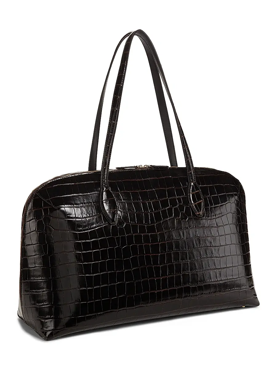TOTEME Women's Garderob Croc-Embossed Leather Day Tote Bag | Thumbnail 3 TOTEME Women's Garderob Croc-Embossed Leather Day Tote Bag | Thumbnail 3
