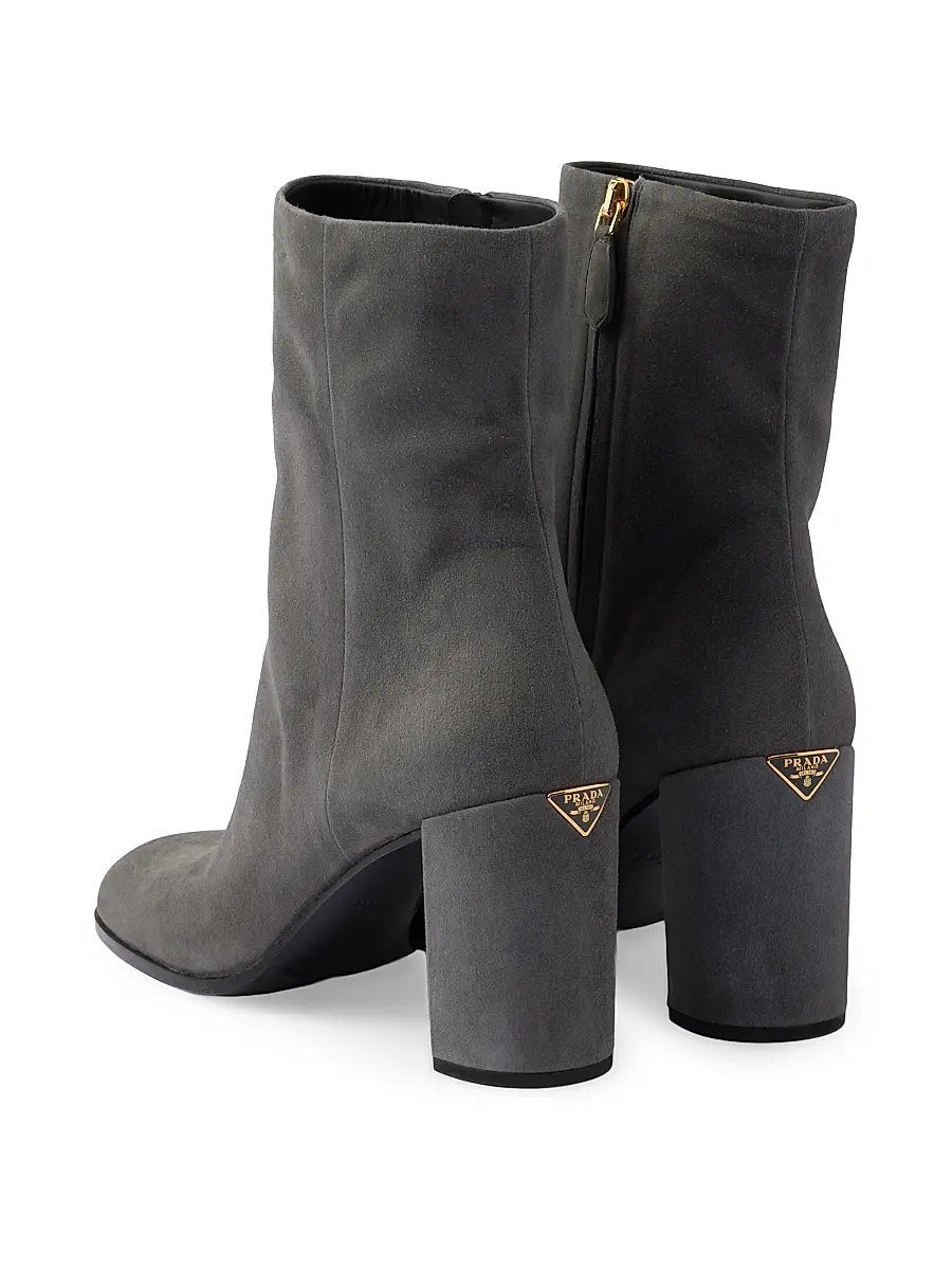 Prada Women's Suede Booties - Brown | Thumbnail 3