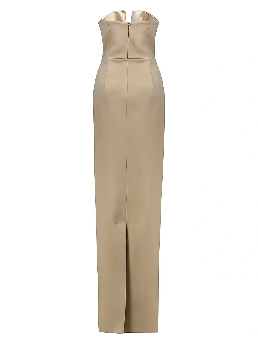 The New Arrivals Ilkyaz Ozel Women's Noa Strapless Column Gown - Ivory Eurphoria | Thumbnail 2 The New Arrivals Ilkyaz Ozel Women's Noa Strapless Column Gown - Ivory Eurphoria | Thumbnail 2
