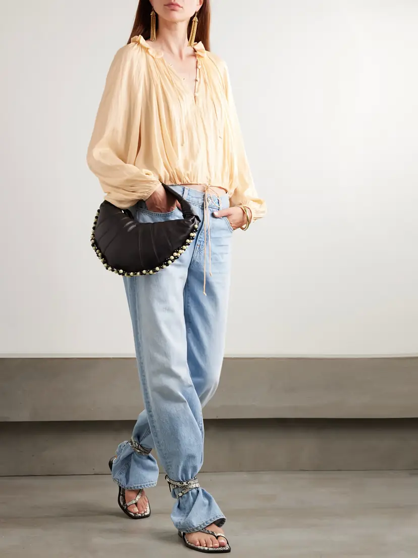 Ulla Johnson Laurette Gathered Washed-satin Blouse | Thumbnail 2