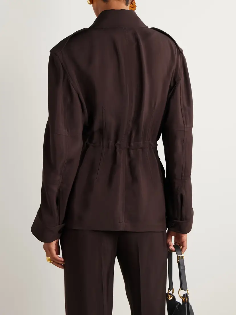 Tom Ford Leather-trimmed Twill Jacket | Thumbnail 3 Tom Ford Leather-trimmed Twill Jacket | Thumbnail 3