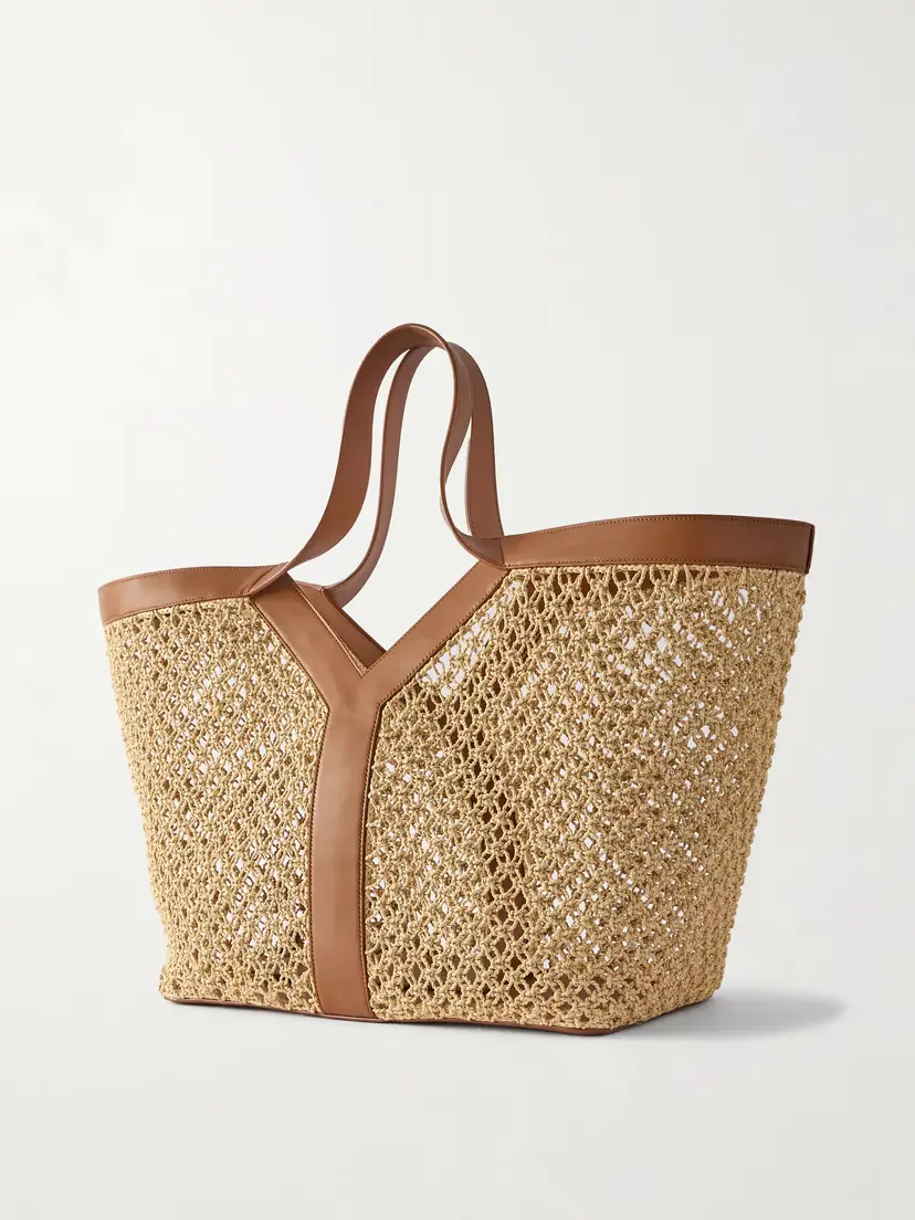 Saint Laurent Loulou Leather-trimmed Woven Raffia Tote | Thumbnail 3 Saint Laurent Loulou Leather-trimmed Woven Raffia Tote | Thumbnail 3