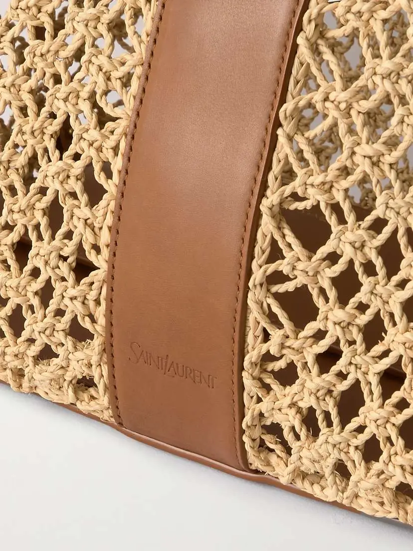 Saint Laurent Loulou Leather-trimmed Woven Raffia Tote | Thumbnail 4 Saint Laurent Loulou Leather-trimmed Woven Raffia Tote | Thumbnail 4