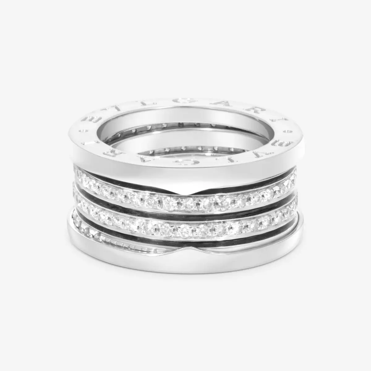 Bulgari Bulgari 18K White Gold Diamond Ring Sz. 6.5 by The Solist | Thumbnail 2 Bulgari Bulgari 18K White Gold Diamond Ring Sz. 6.5 by The Solist | Thumbnail 2
