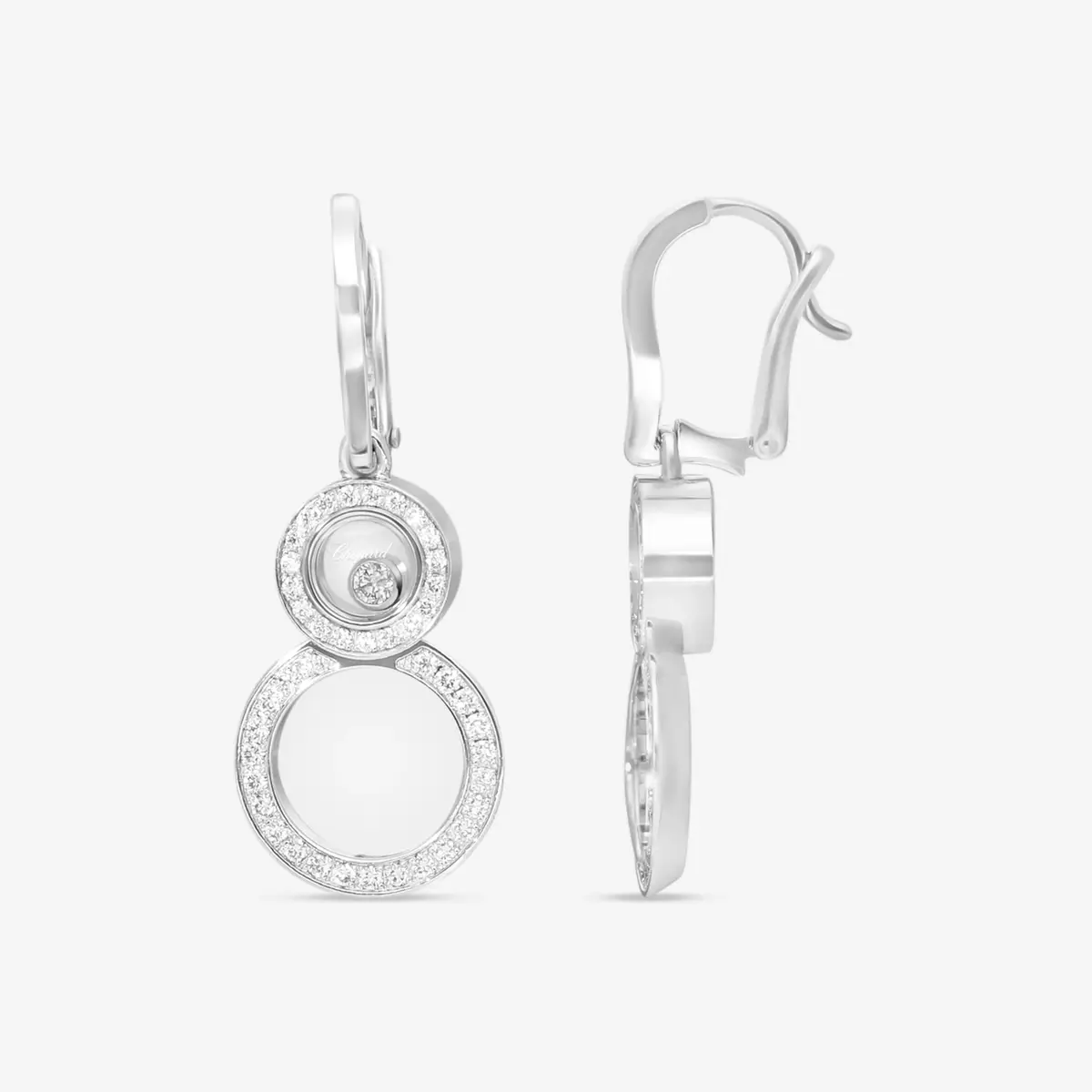 Chopard Chopard Happy 8 18K White Gold Diamond Drop Earrings by The Solist | Thumbnail 3 Chopard Chopard Happy 8 18K White Gold Diamond Drop Earrings by The Solist | Thumbnail 3