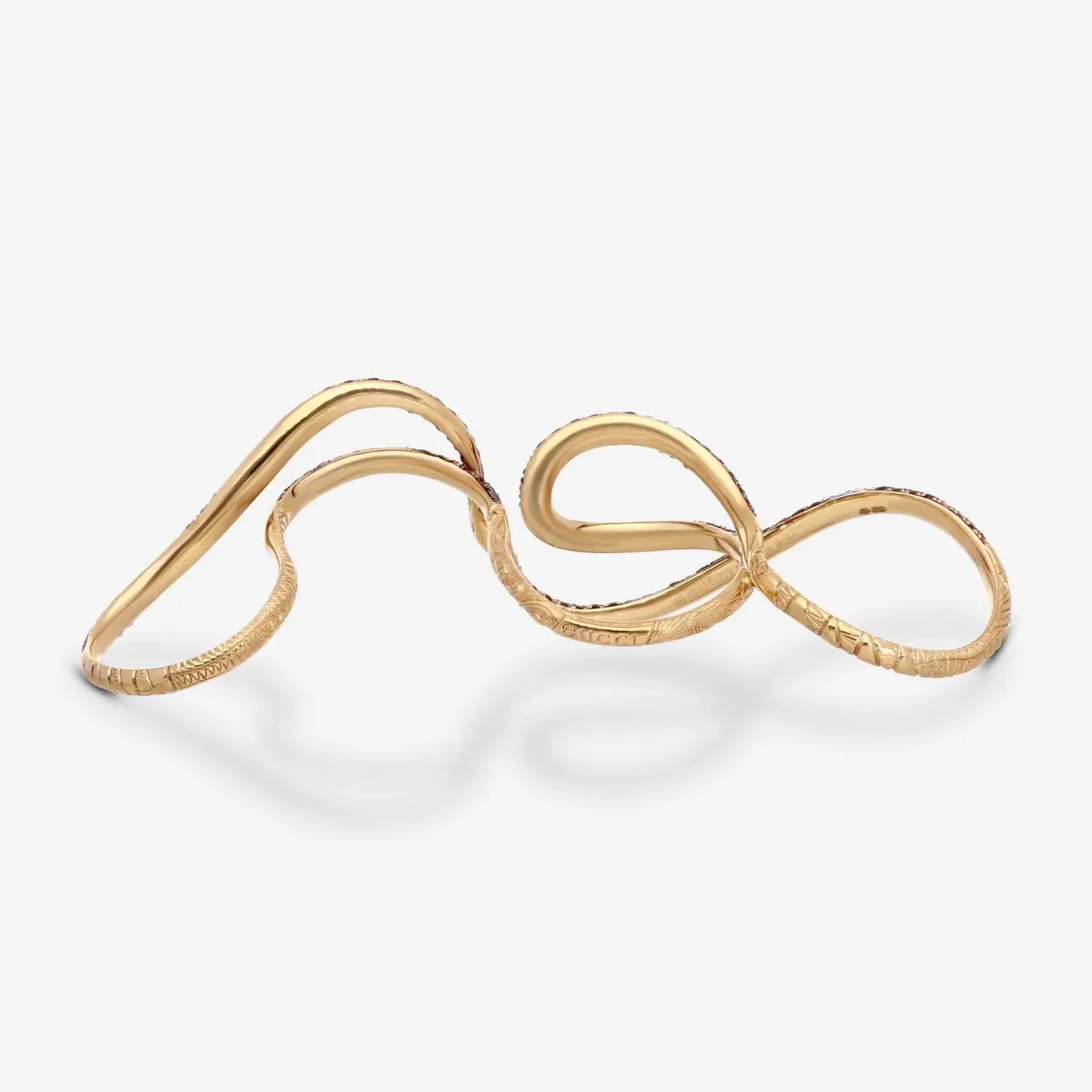 Gucci Gucci Ouroboros 18K Yellow Gold Diamond, Sapphire & Tourmaline Multifinger Ring by The Solist | Thumbnail 4 Gucci Gucci Ouroboros 18K Yellow Gold Diamond, Sapphire & Tourmaline Multifinger Ring by The Solist | Thumbnail 4