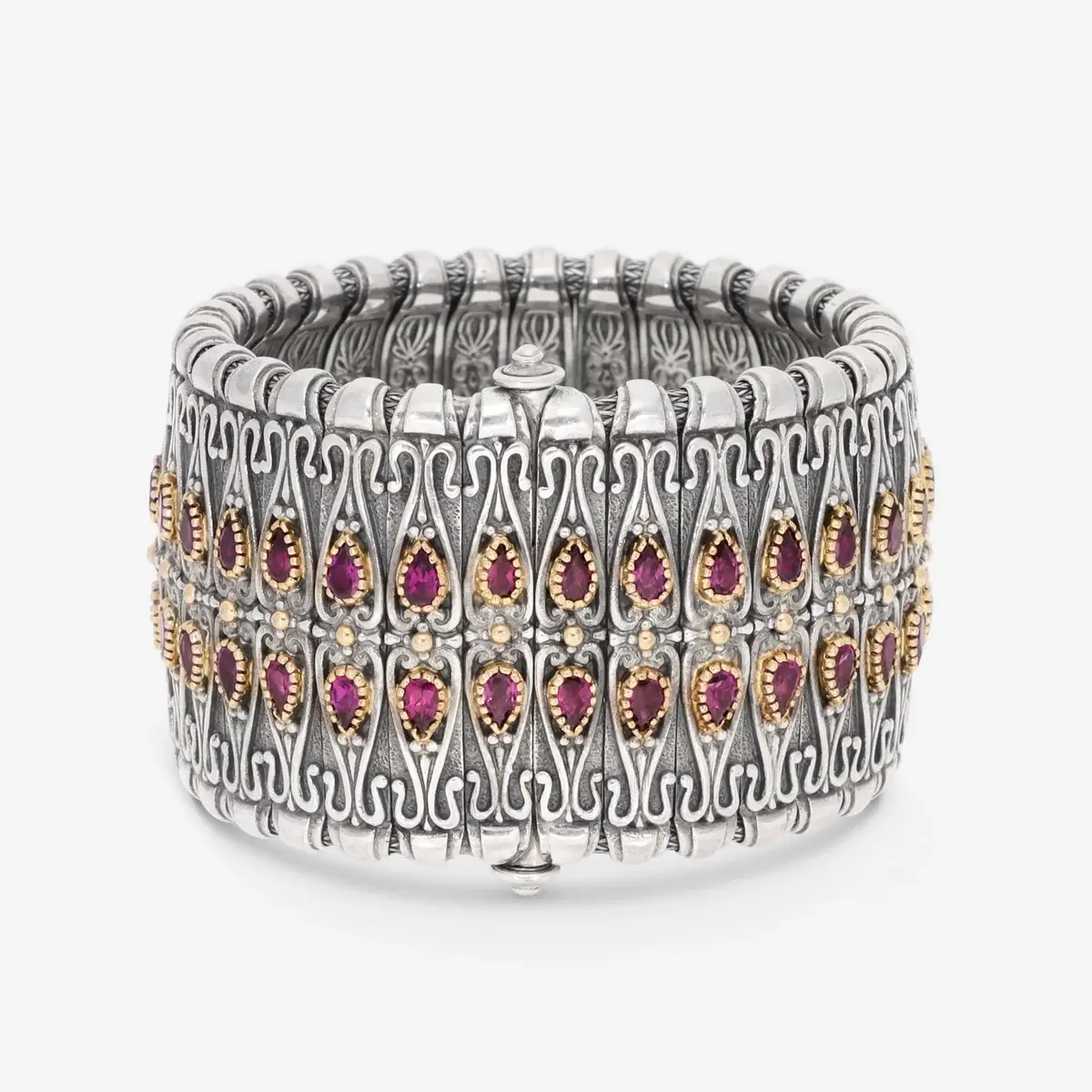 Konstantino Konstantino Artemis Sterling Silver and 18K Yellow Gold, Rhodolite Cuff Bracelet by The Solist | Thumbnail 3 Konstantino Konstantino Artemis Sterling Silver and 18K Yellow Gold, Rhodolite Cuff Bracelet by The Solist | Thumbnail 3