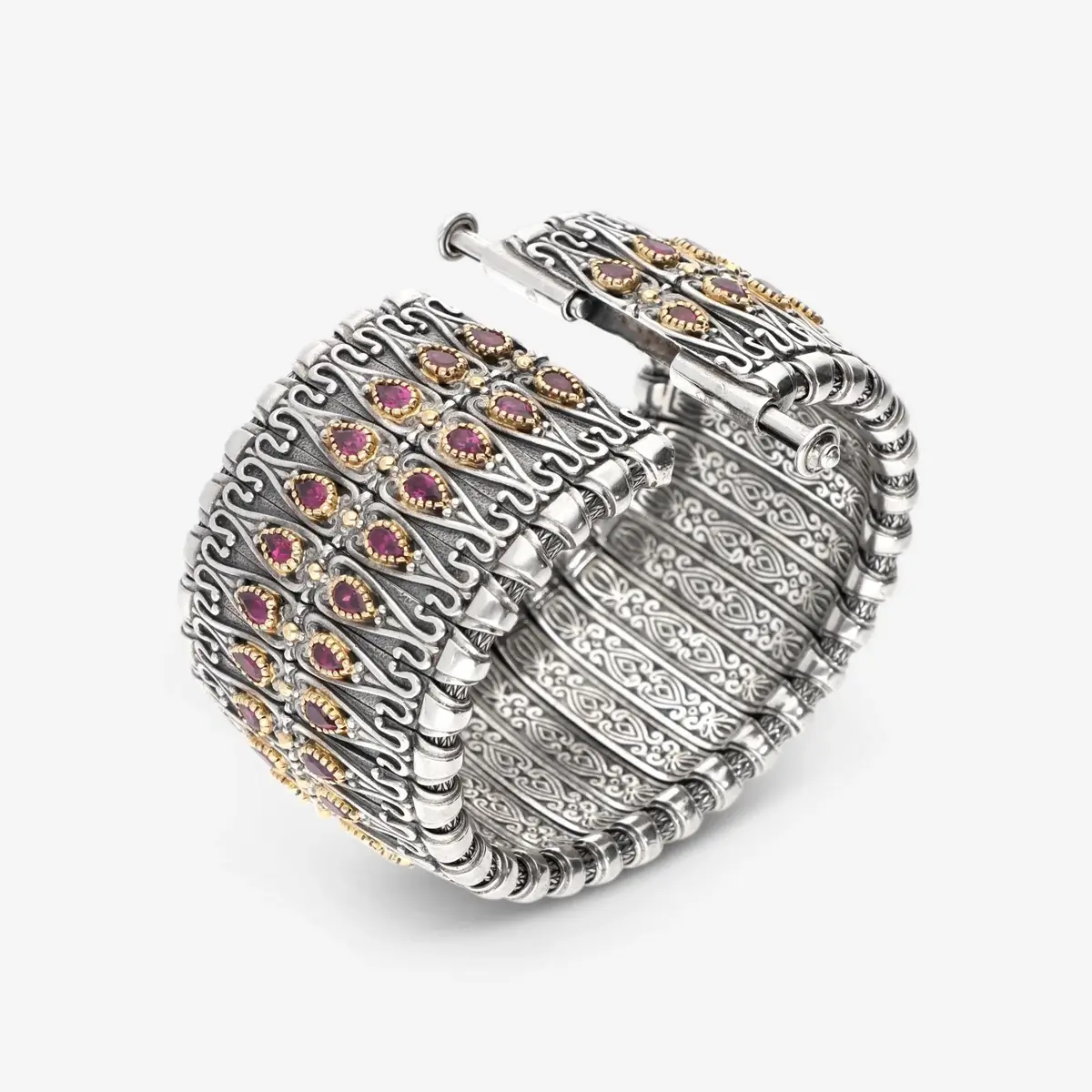 Konstantino Konstantino Artemis Sterling Silver and 18K Yellow Gold, Rhodolite Cuff Bracelet by The Solist | Thumbnail 4 Konstantino Konstantino Artemis Sterling Silver and 18K Yellow Gold, Rhodolite Cuff Bracelet by The Solist | Thumbnail 4