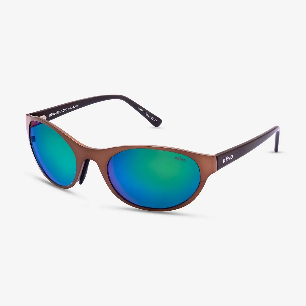 Revo Revo Icon Satin Bronze & Evergreen Oval Sunglasses by The Solist | Thumbnail 2 Revo Revo Icon Satin Bronze & Evergreen Oval Sunglasses by The Solist | Thumbnail 2