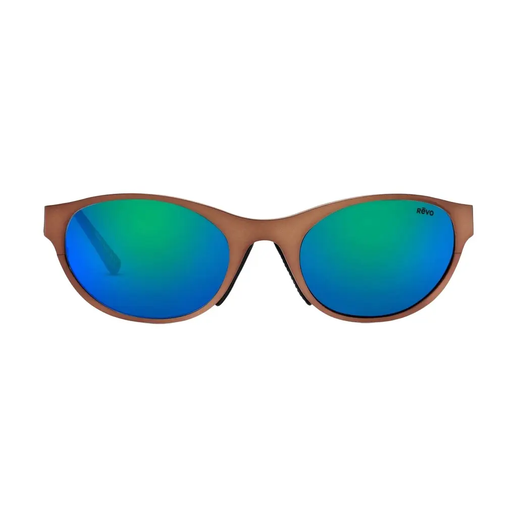 Revo Icon Satin Bronze & Evergreen Oval Sunglasses by The Solist