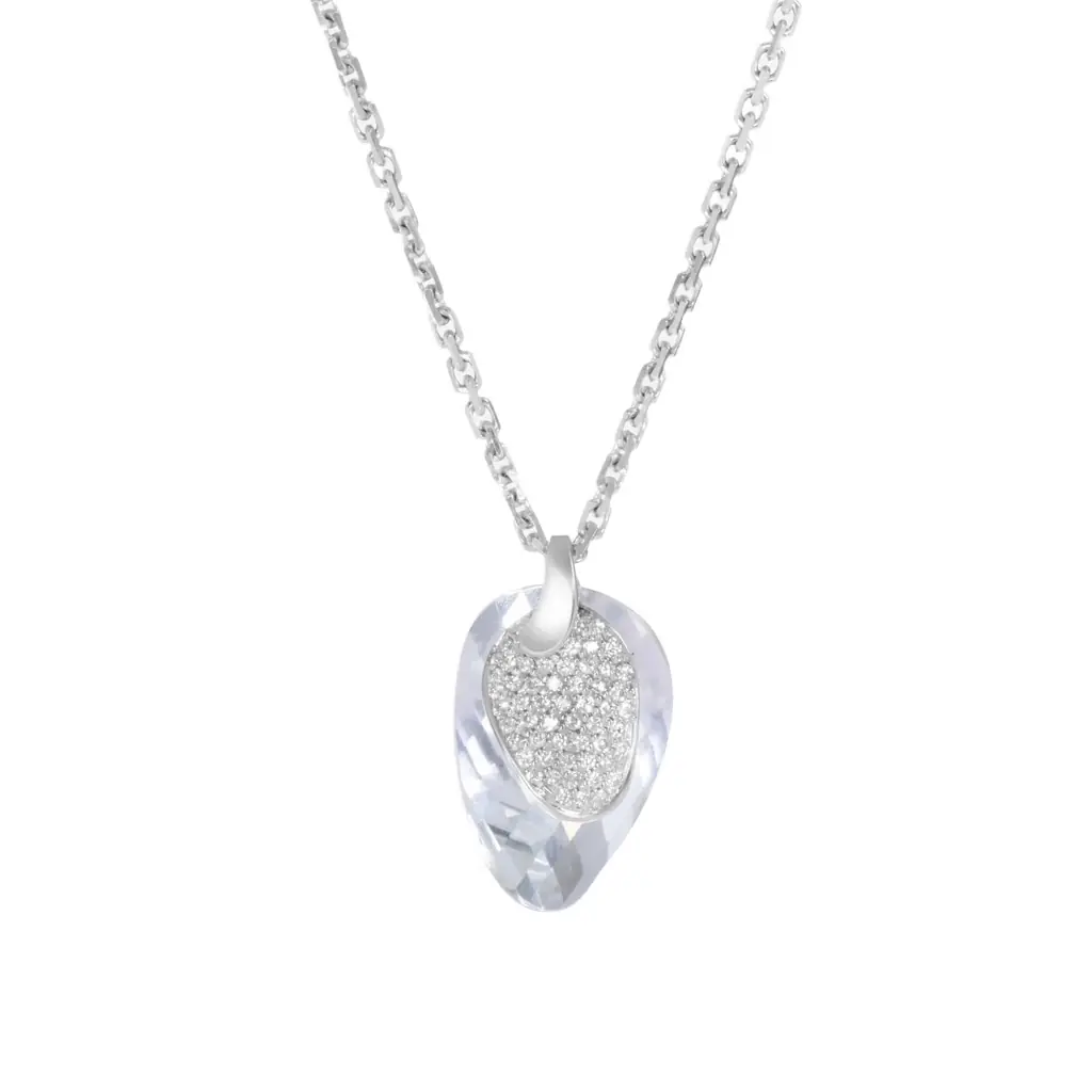 SuperOro 18K White Gold, Diamond and Prasiolite Pendant by The Solist