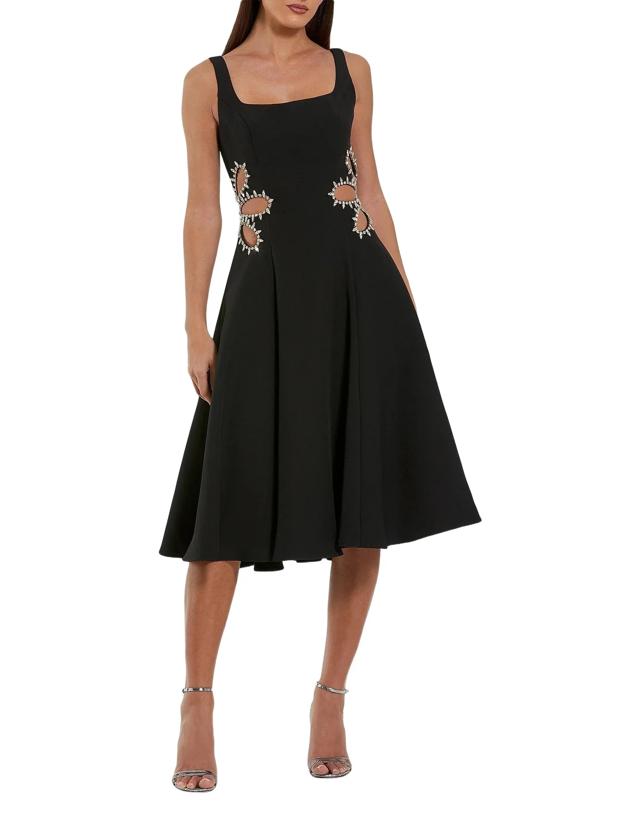 Women's Crystal-Embellished Cut-Out Crepe Cocktail Dress Women's Crystal-Embellished Cut-Out Crepe Cocktail Dress