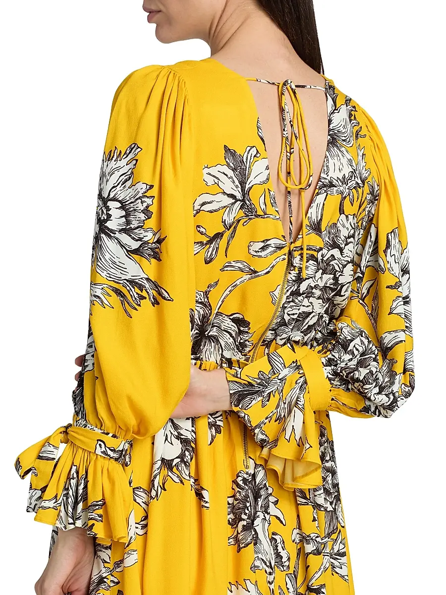 Alice + Olivia Women's Clarissa Floral Plunging Minidress | Thumbnail 6