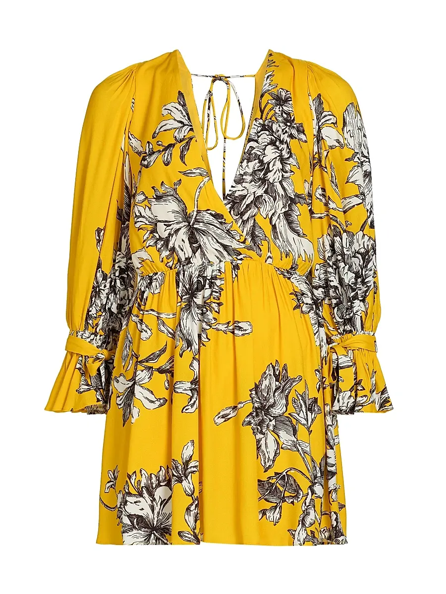 Alice + Olivia Women's Clarissa Floral Plunging Minidress