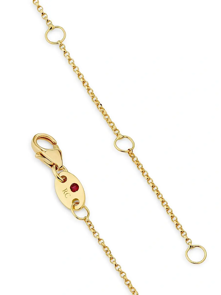 Roberto Coin Women's Arabesque Flower 18K Yellow Gold & 0.35 TCW Diamond Pendant Necklace - Yellow Gold | Thumbnail 3 Roberto Coin Women's Arabesque Flower 18K Yellow Gold & 0.35 TCW Diamond Pendant Necklace - Yellow Gold | Thumbnail 3