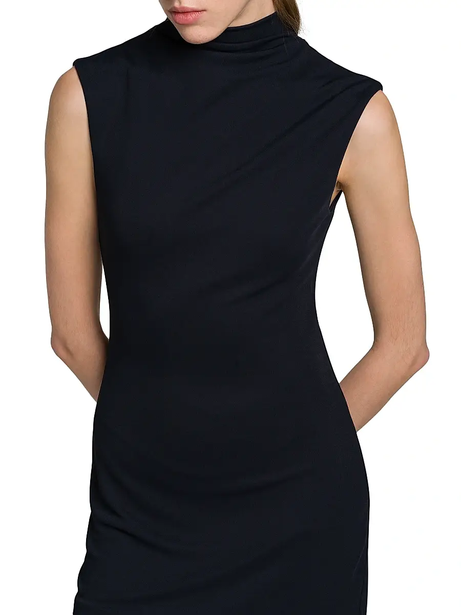 Jil Sander Women's Crepe Mock-Turtleneck Maxi Dress | Thumbnail 6 Jil Sander Women's Crepe Mock-Turtleneck Maxi Dress | Thumbnail 6