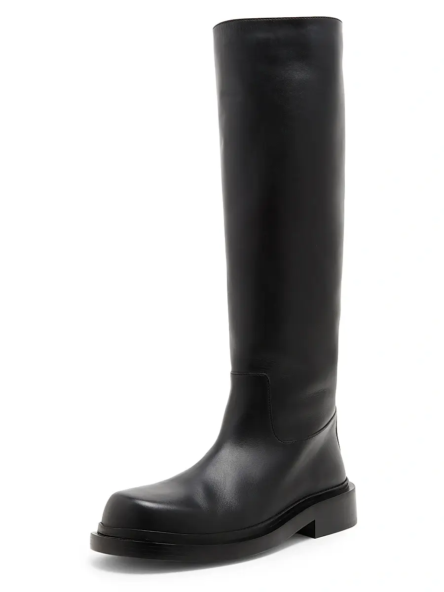 Jil Sander Women's Leather Knee-High Boots - Black | Thumbnail 2 Jil Sander Women's Leather Knee-High Boots - Black | Thumbnail 2