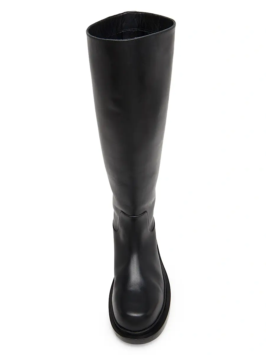 Jil Sander Women's Leather Knee-High Boots - Black | Thumbnail 4 Jil Sander Women's Leather Knee-High Boots - Black | Thumbnail 4
