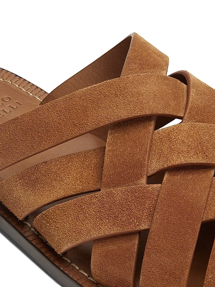 Brunello Cucinelli Men's Woven Suede Sandals - Brown | Thumbnail 5 Brunello Cucinelli Men's Woven Suede Sandals - Brown | Thumbnail 5