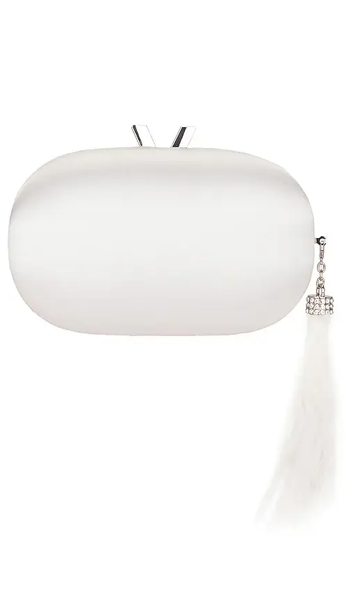 olga berg Jenna Feather Tassel Clutch | Image 1 olga berg Jenna Feather Tassel Clutch | Image 1