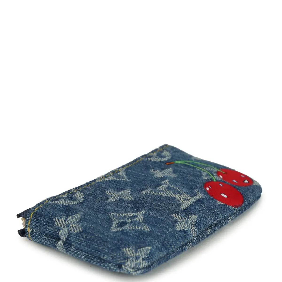 Louis Vuitton Louis Vuitton X Takashi Murakami Key Pouch Denim Monogram Cherry Gold Hardware | Thumbnail 6 Louis Vuitton Louis Vuitton X Takashi Murakami Key Pouch Denim Monogram Cherry Gold Hardware | Thumbnail 6