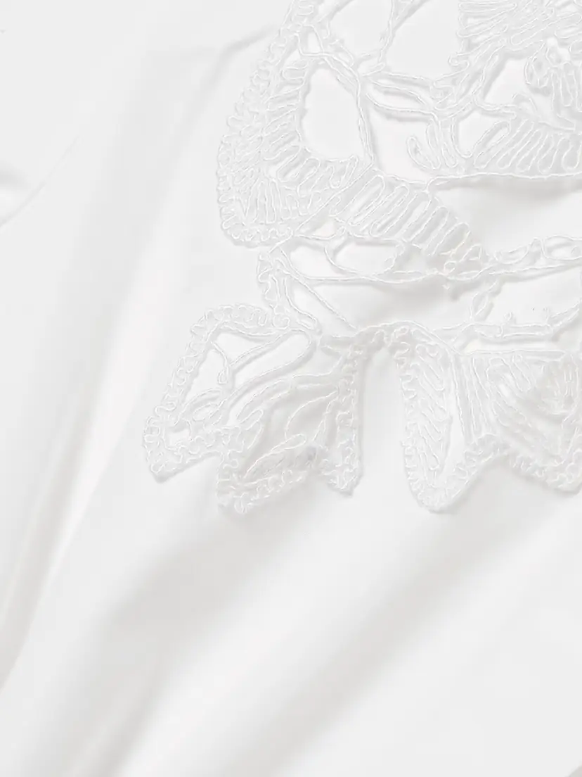 Erdem Embroidered Gathered Cotton-poplin Midi Shirt Dress | Thumbnail 4