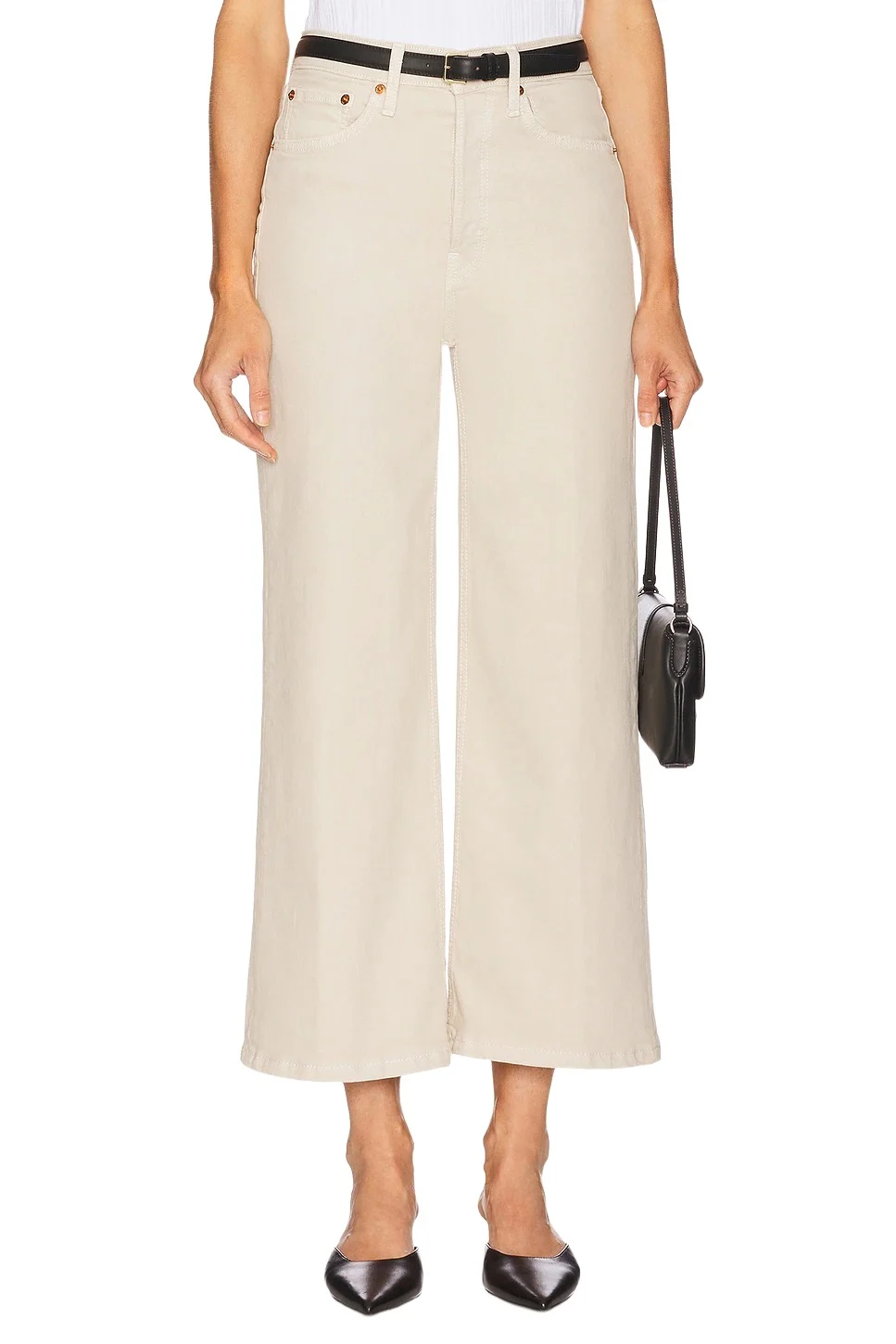 High Rise Wide Leg Crop Jeans