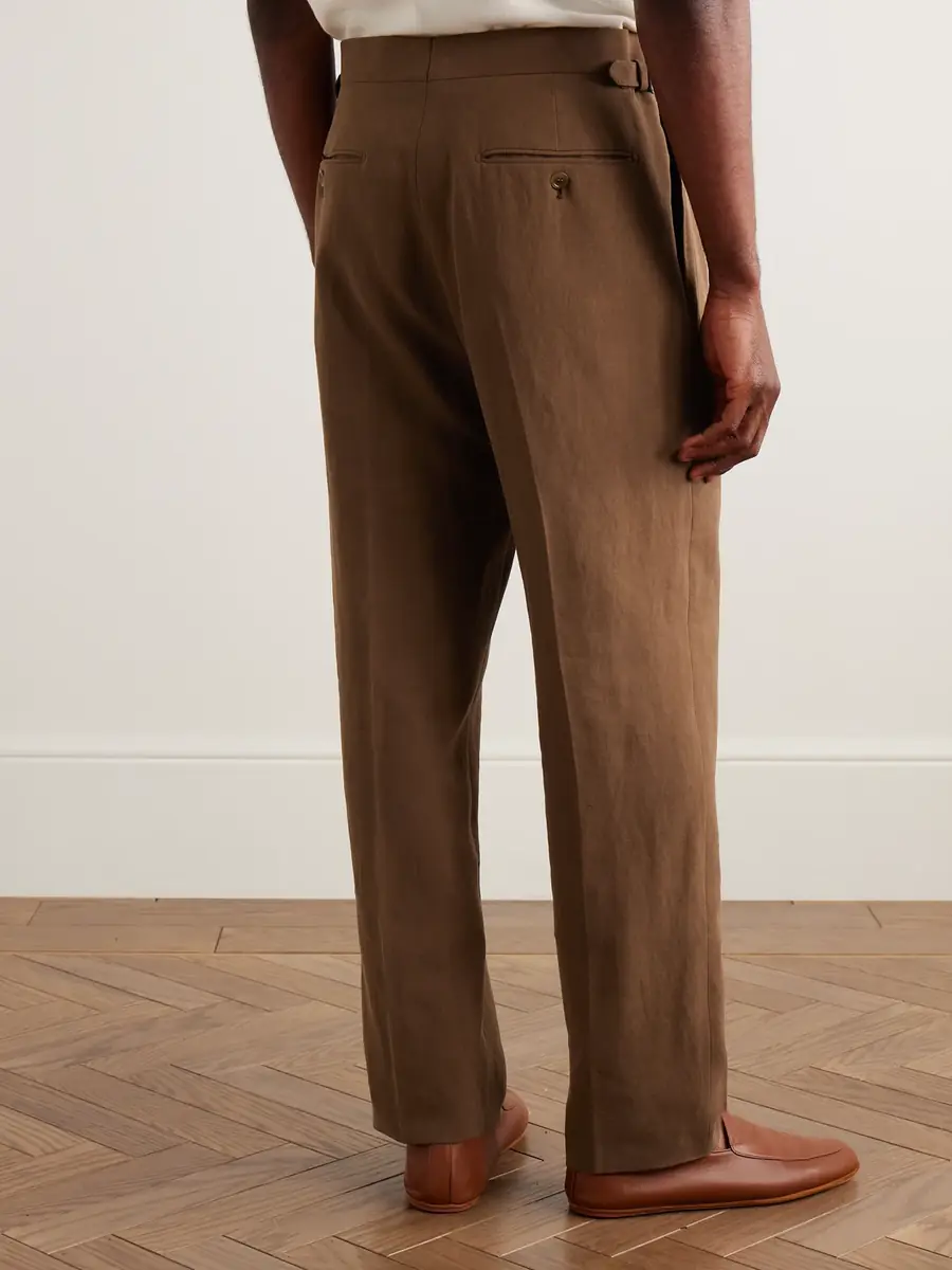 dunhill Straight-Leg Pleated Linen Suit Trousers - Men | Thumbnail 4 dunhill Straight-Leg Pleated Linen Suit Trousers - Men | Thumbnail 4