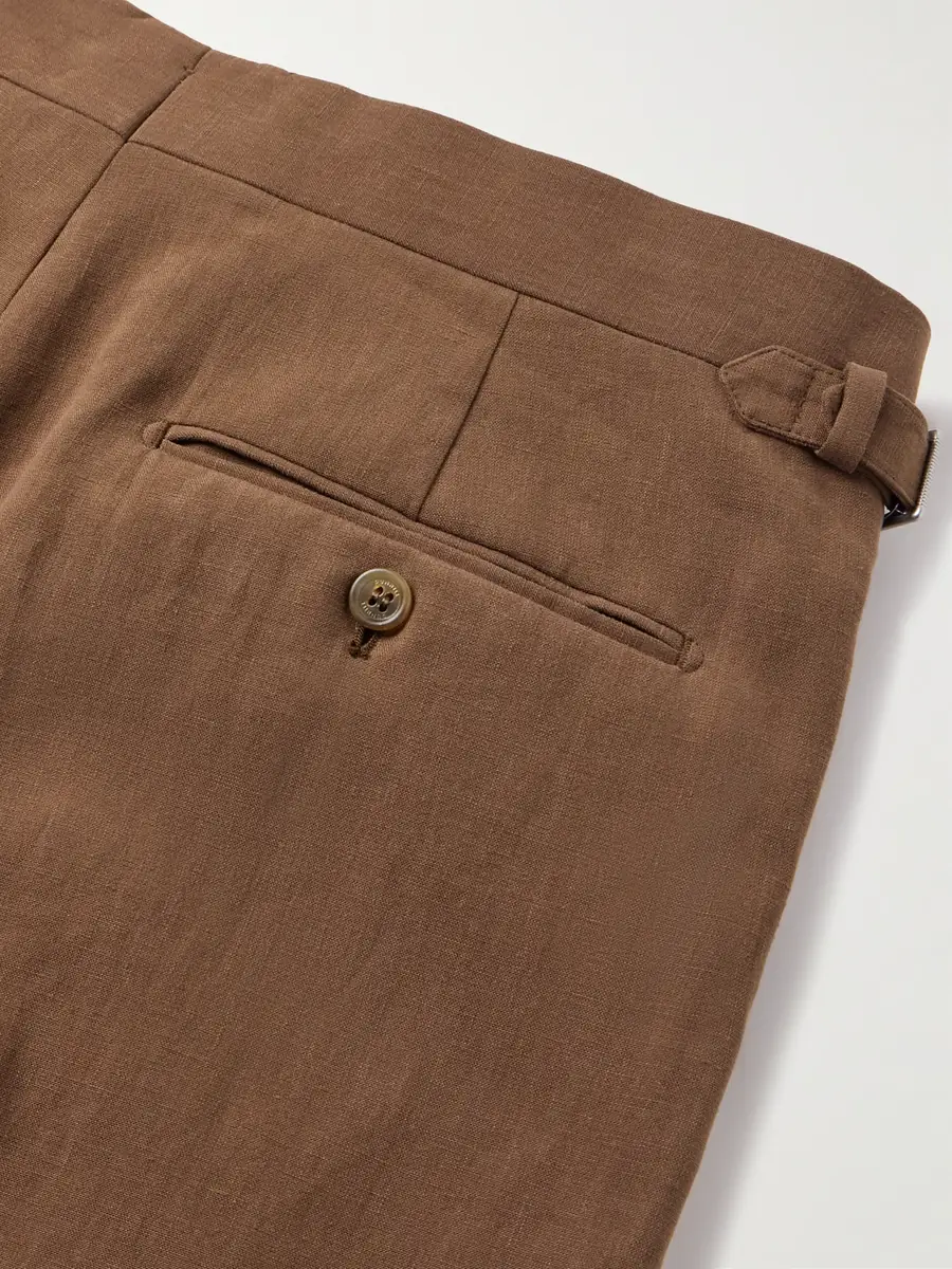 dunhill Straight-Leg Pleated Linen Suit Trousers - Men | Thumbnail 5 dunhill Straight-Leg Pleated Linen Suit Trousers - Men | Thumbnail 5