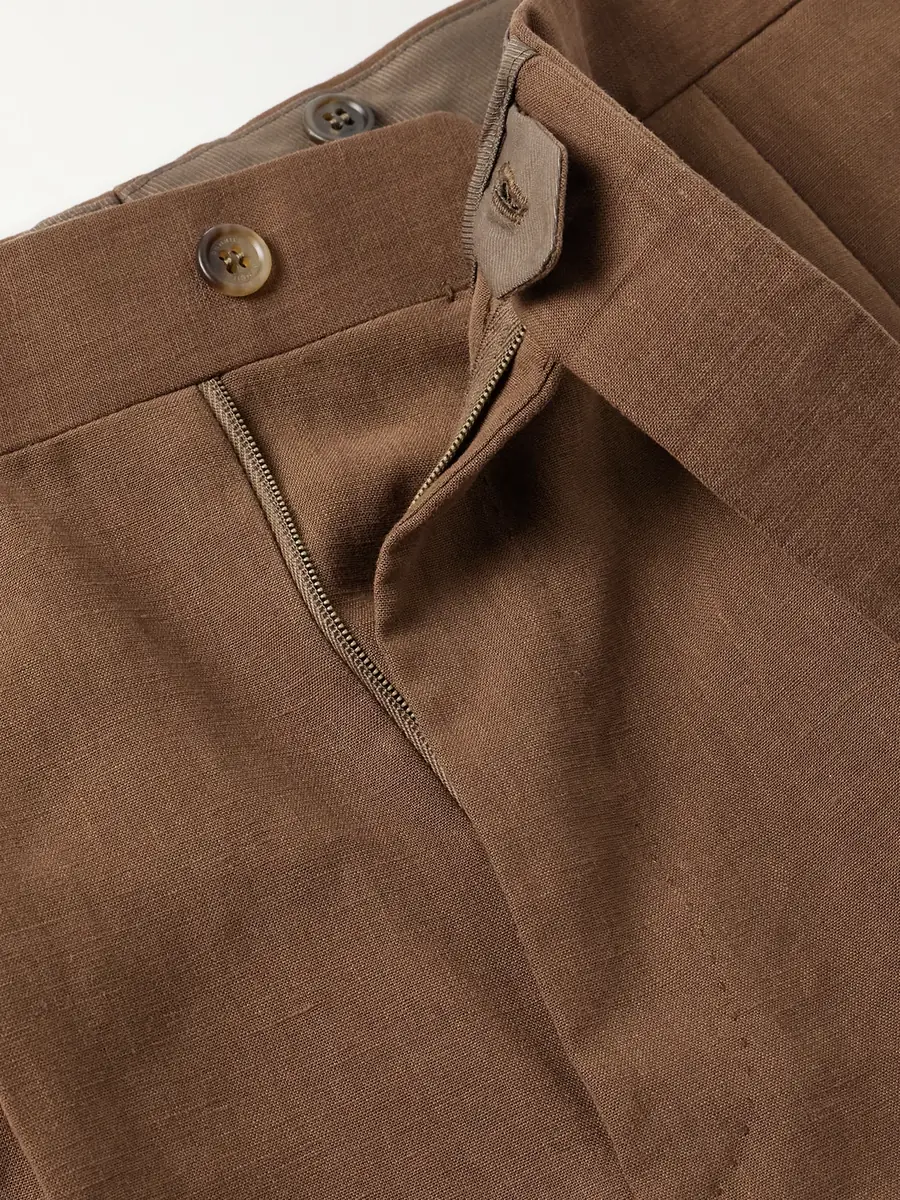 dunhill Straight-Leg Pleated Linen Suit Trousers - Men | Thumbnail 6 dunhill Straight-Leg Pleated Linen Suit Trousers - Men | Thumbnail 6