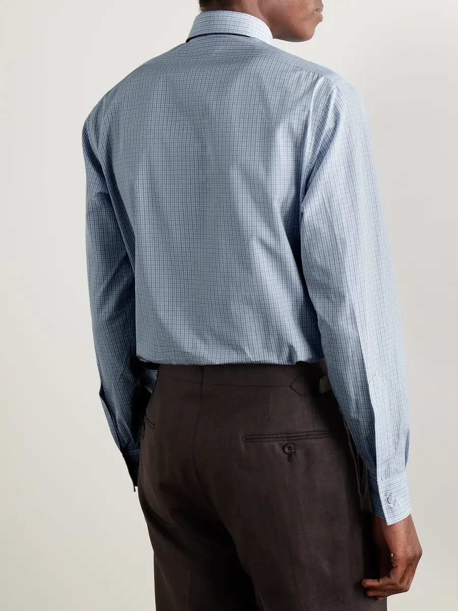 Charvet Checked Cotton-Poplin Shirt - Men | Thumbnail 3