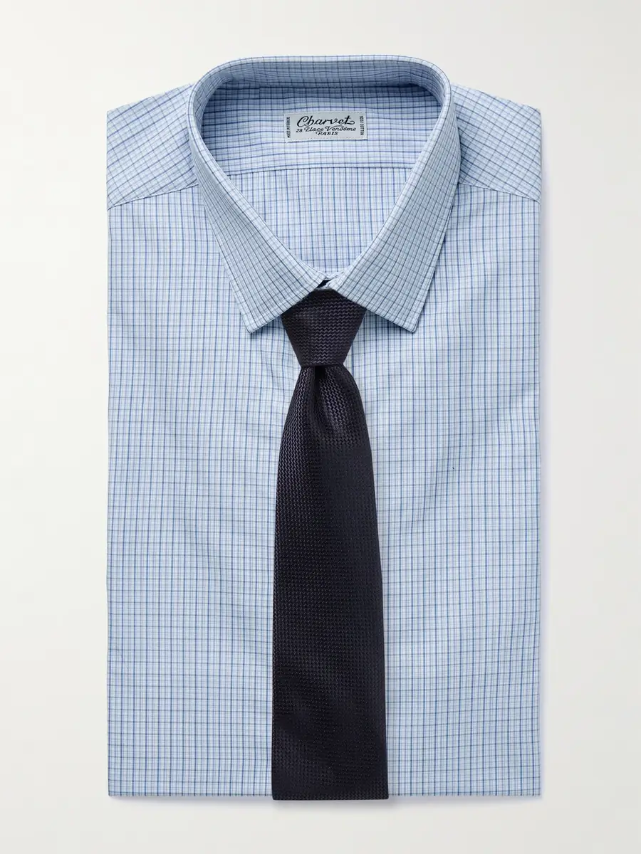 Charvet Checked Cotton-Poplin Shirt - Men | Thumbnail 5