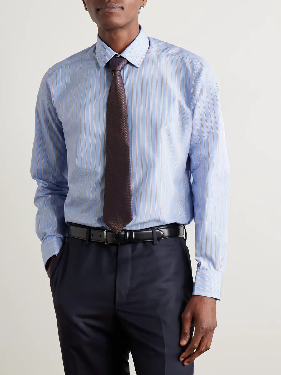 Charvet Striped Cotton-Poplin Shirt - Men | Thumbnail 2