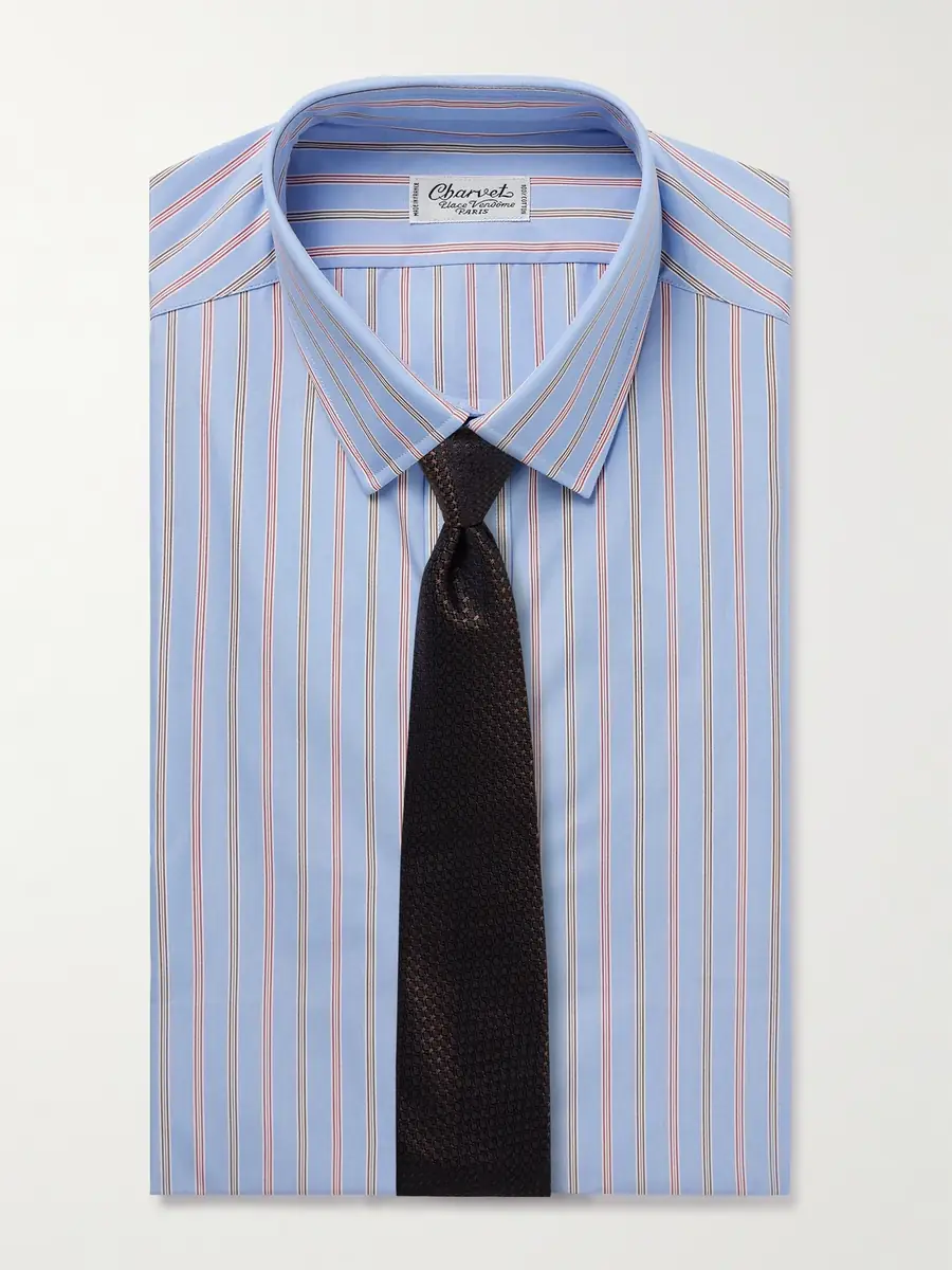 Charvet Striped Cotton-Poplin Shirt - Men | Thumbnail 5
