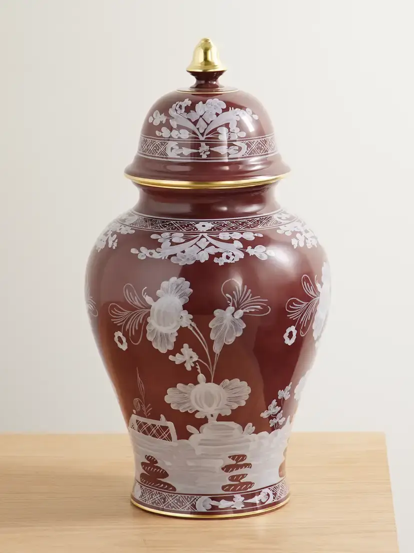 GINORI 1735 Potiche Gold-plated Porcelain Vase | Image 1 GINORI 1735 Potiche Gold-plated Porcelain Vase | Image 1