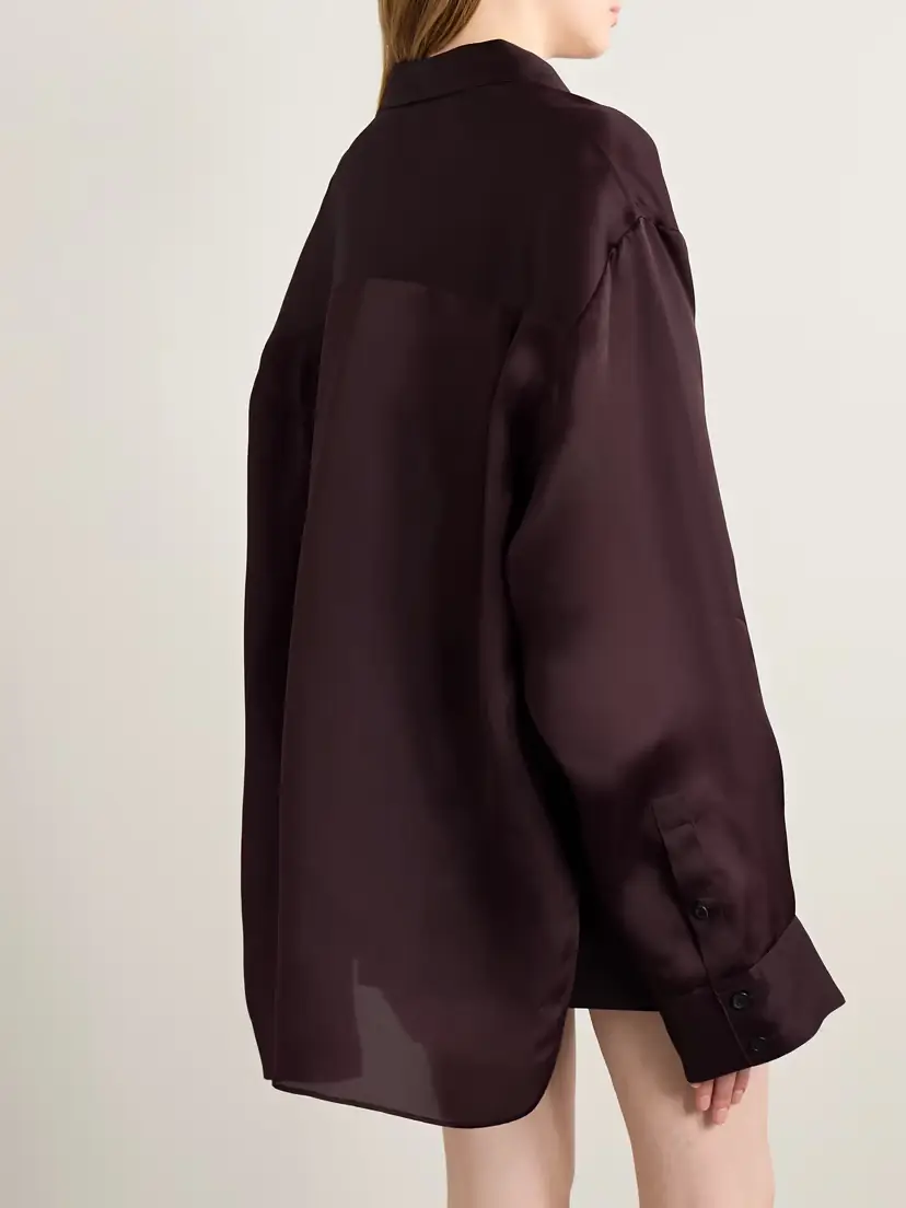 Khaite Matteo Oversized Silk-organza Shirt | Thumbnail 4